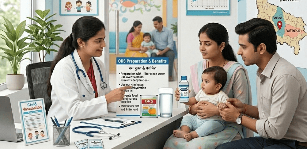 best pediatrician explaning about ors, diarrhea to parents as dr nirmala singh of kanpur do.